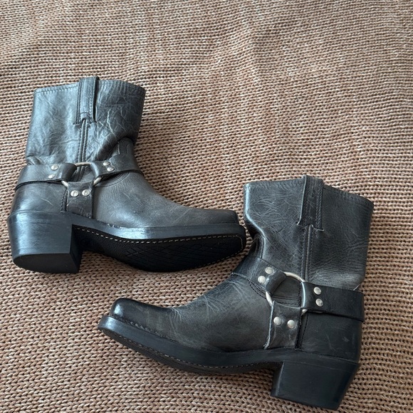 Frye Harness Square Toe Leather Boots - Picture 4 of 11